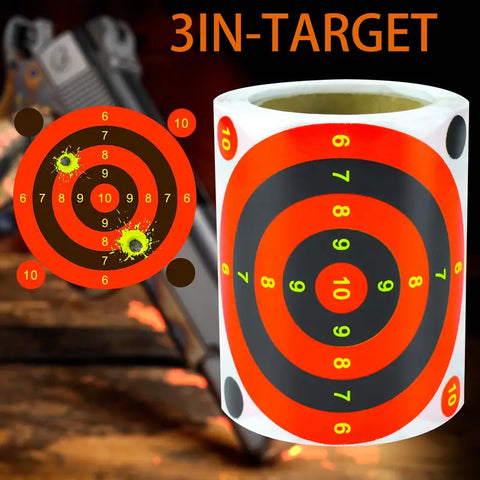 Reflective Adhesive Targets 3" - Orange Numbered (100 Targets Per Roll)