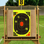 Bullseye Reflective Adhesive Splatter Targets - 9.5" x 14.5" (5 Sheets Per Pack)