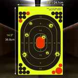 Bullseye Reflective Adhesive Splatter Targets - 9.5" x 14.5" (5 Sheets Per Pack)