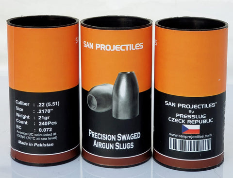 San Projectiles Slugs .217 Cal, 21gr, 240ct