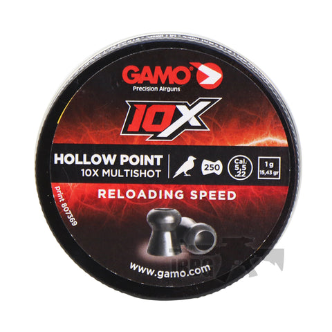 Gamo 10X Hollow Point Multishot .22 Cal, 15.43 Grains, Hollow Point, 250ct